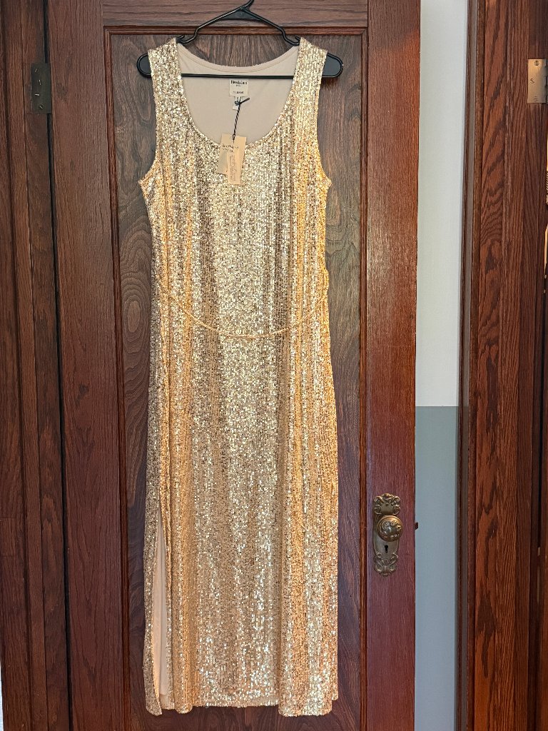 Brand New River Island Gold Sequin Dress